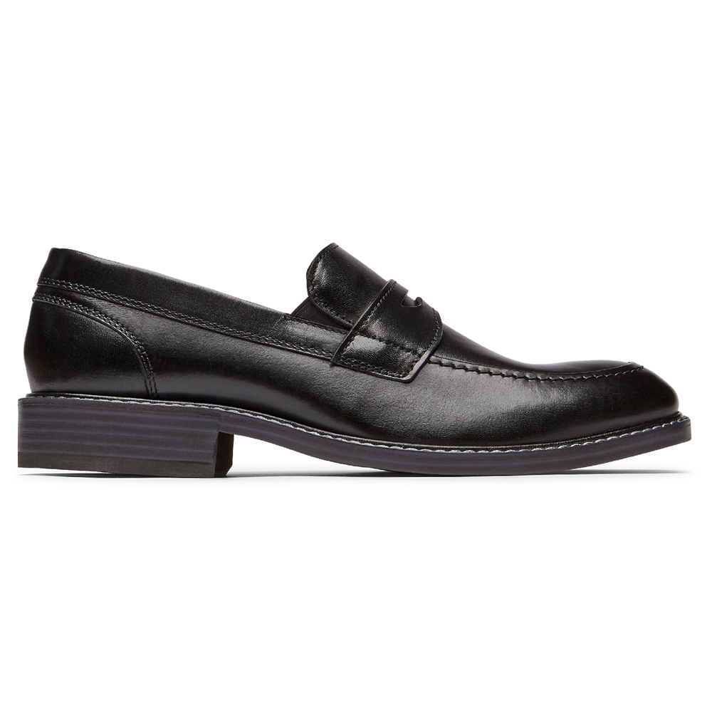 Rockport Mens Loafers Black - Kenton Penny - UK 710-ZVHTXN